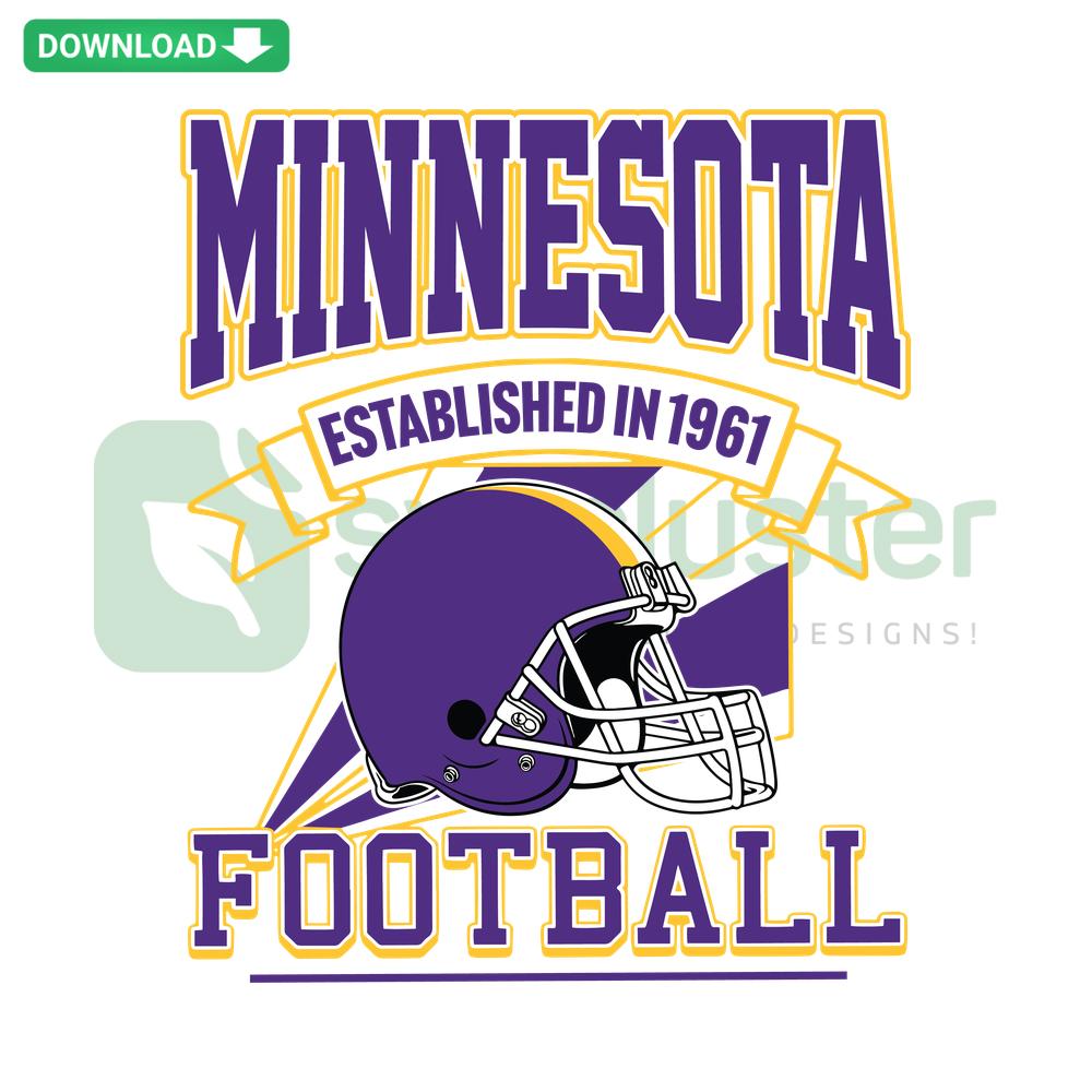 Retro Minnesota Vikings 1961 Football Helmet SVG design, vintage style, digital download, SVG cut files for crafting, NFL fan art.