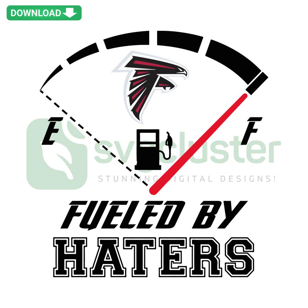 Atlanta Falcons Fueled By Haters SVG, bold stylized lettering, ideal digital download for wall art, sports fan decor.