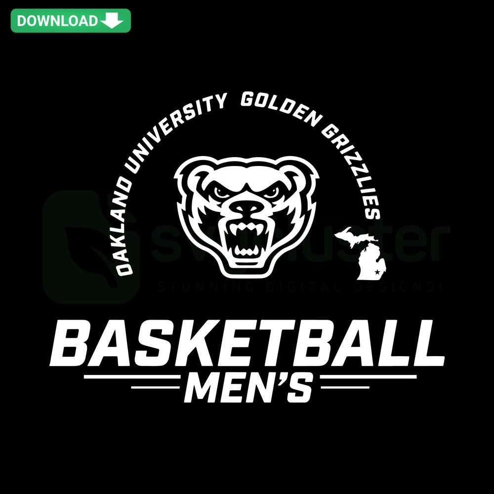 Oakland University Golden Grizzlies Men's Basketball SVG Design, Unique Sports Logo, College Team Graphic, SVG Digital File