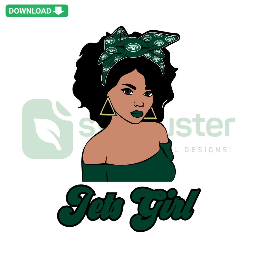 Jets Girl SVG Digital Download features a bold graphic of a woman in a retro jet-inspired outfit; perfect for crafting projects.