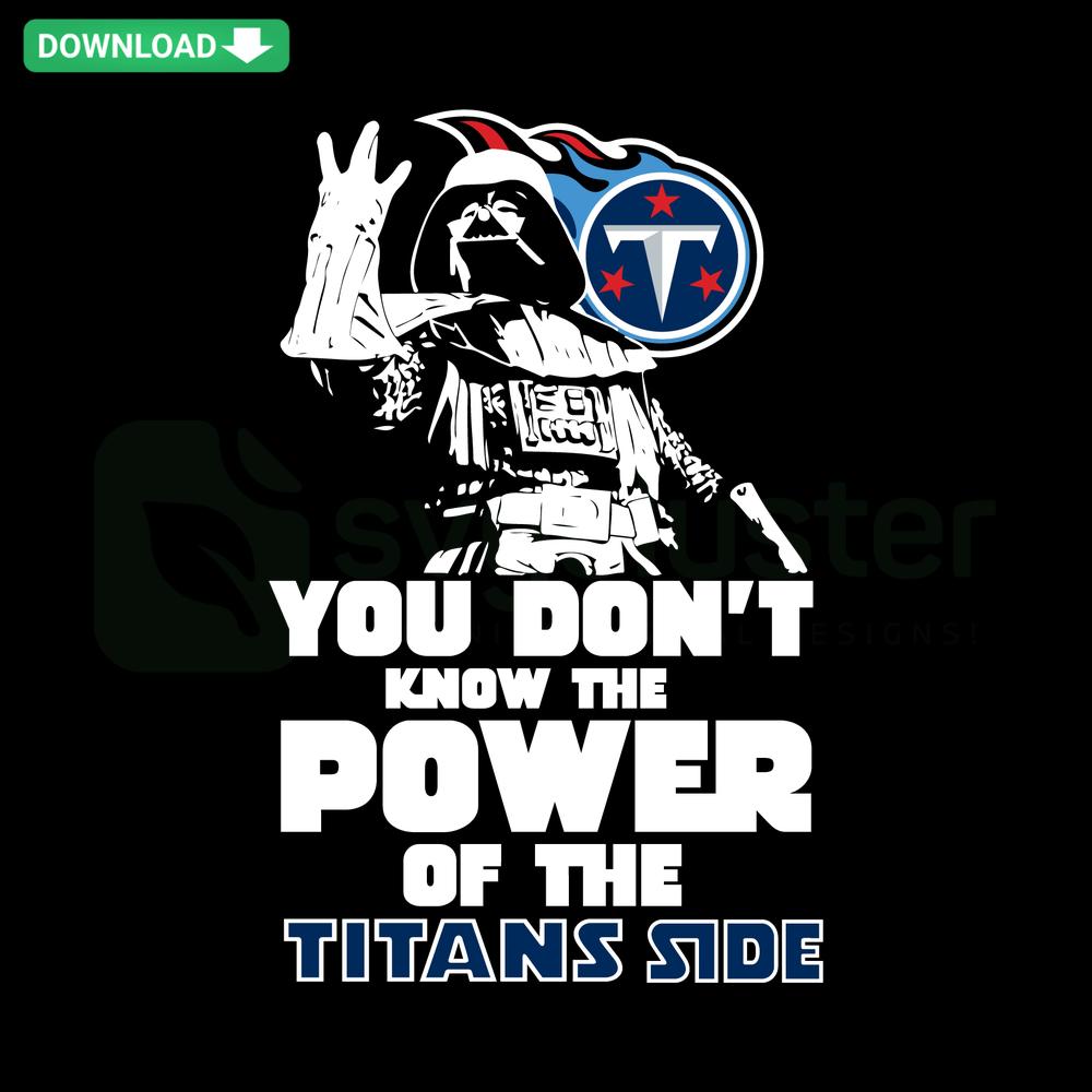 Epic Star Wars style line art with You Don't Know The Power Of The Titans and stylized Titan illustrations. SVG Clip Art.