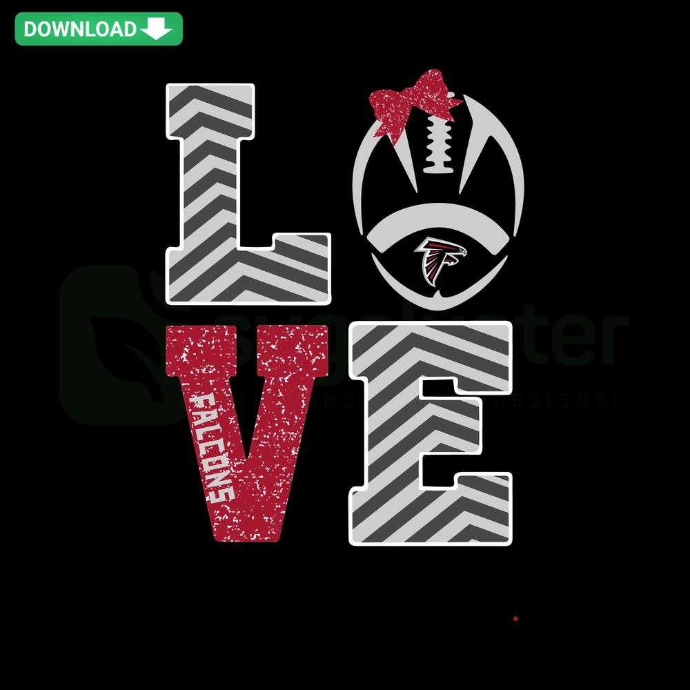 Love Falcons Football SVG Digital Download: Bold football graphic with Falcons helmet, perfect for crafting and DIY projects.