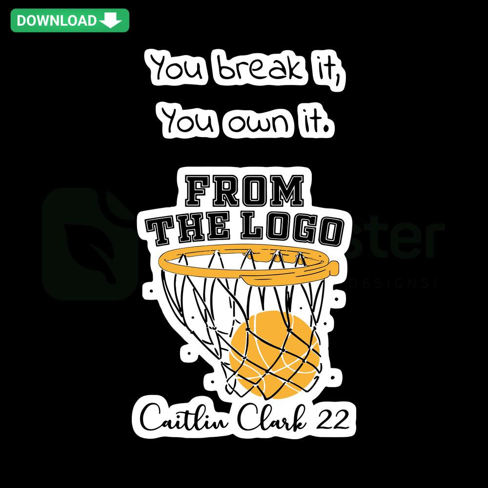 Retro Caitlin Clark 22 You Break It You Own It Logo SVG, Premium Graphics Design with Vintage Style, Ideal for Sports Fans.