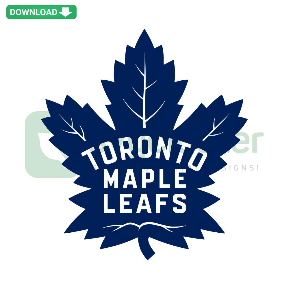 Toronto Maple Leafs Logo SVG Digital Download, blue and white leaf design, hockey team emblem, instant graphics for printing.