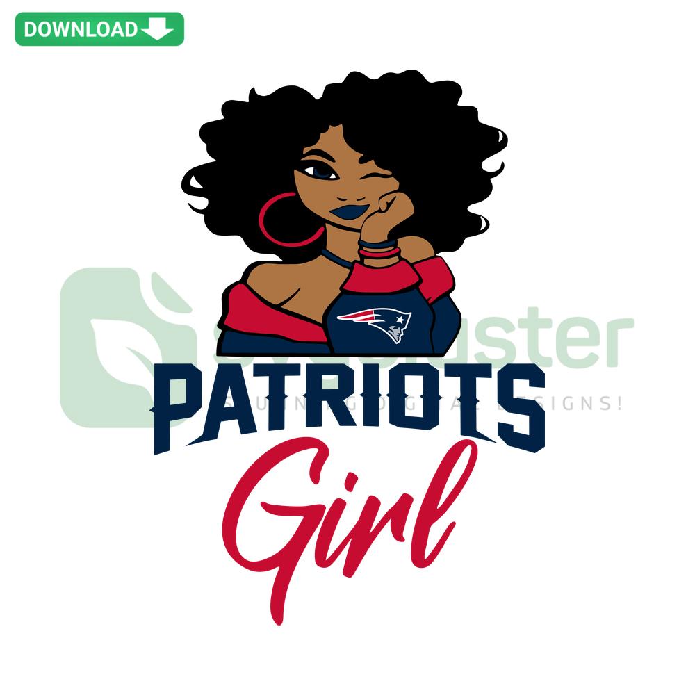 Patriots Girl SVG design with USA flag colors, stylish feminine silhouette, high-resolution digital file for crafting and decals.