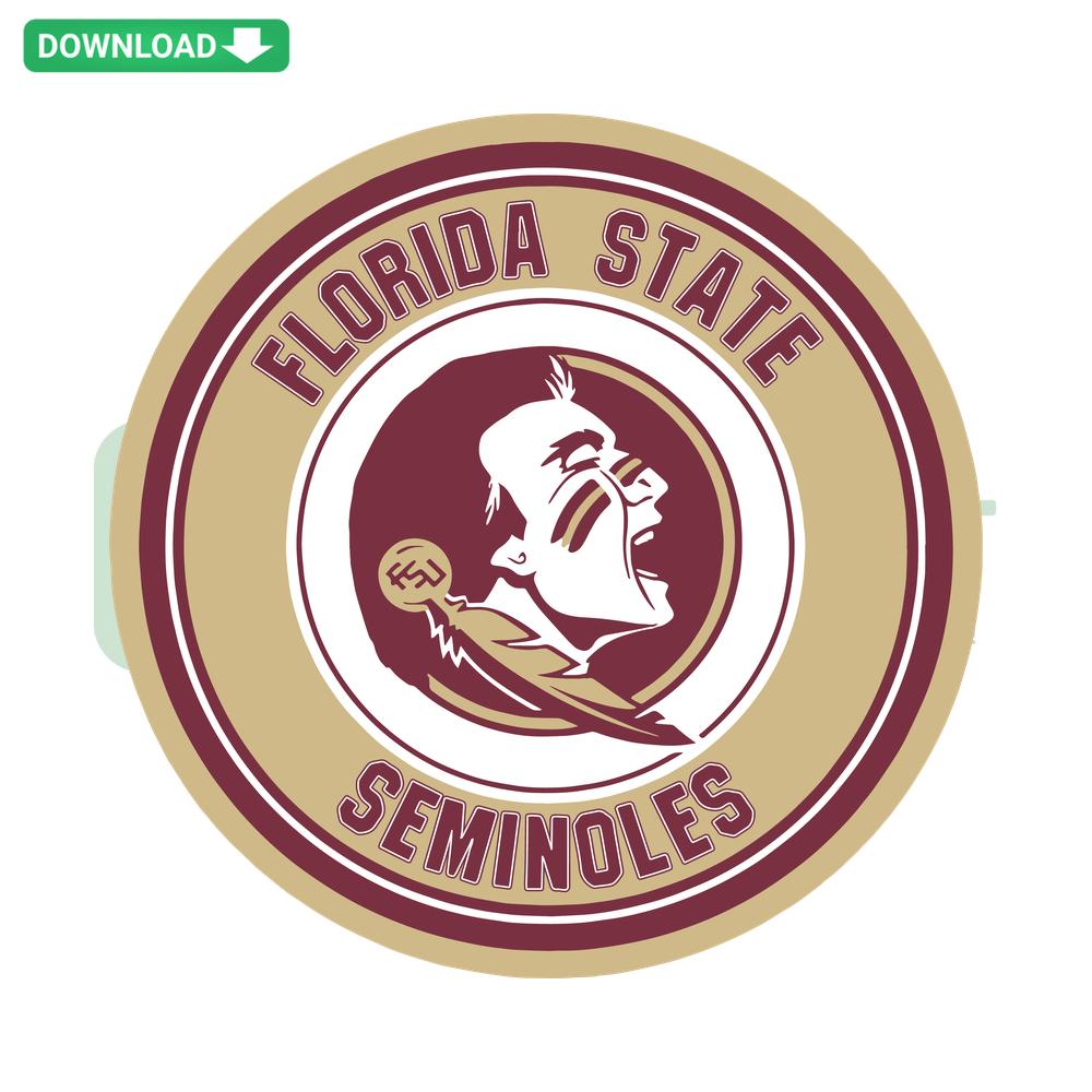 Vintage Florida State Seminoles Football SVG, NCAA logo, digital download, retro design, vector graphics, sports memorabilia.
