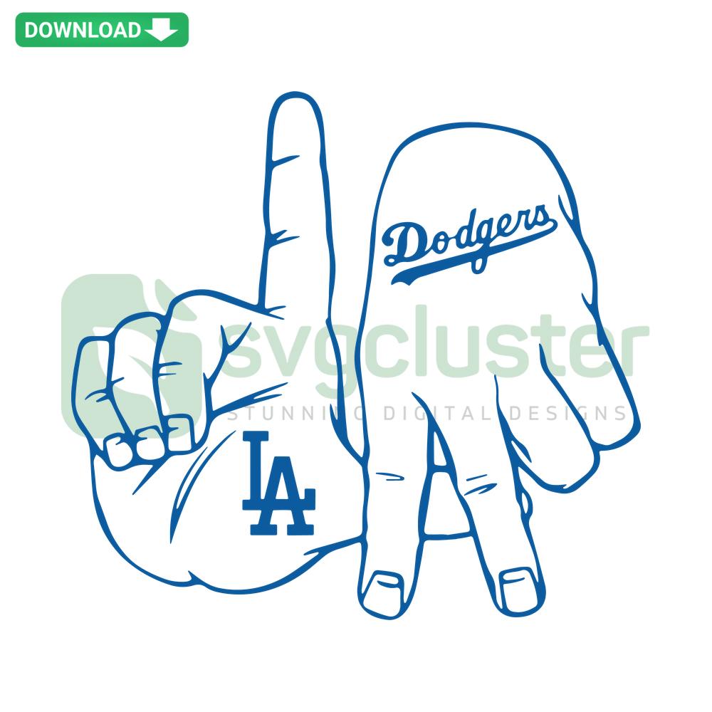 LA Dodgers Hand Baseball MLB SVG file, digital download for Cricut, featuring iconic Dodgers hand logo design.