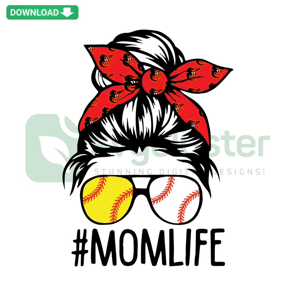 Baltimore Orioles Baseball Mom SVG design, perfect for Cricut & Silhouette, featuring team colors and a stylish script font.