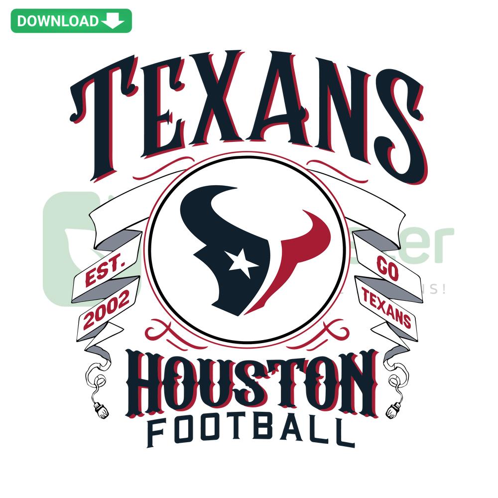 Texans Houston Football 2002 SVG Design: Downloadable, Printable Craft Art featuring team logo and theme for sports projects.