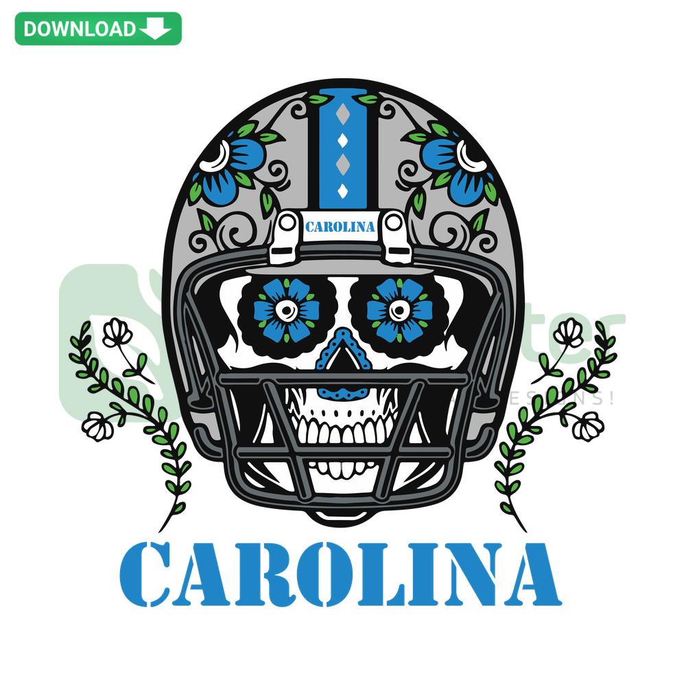Carolina Panthers Skull Helmet SVG design, instant download, perfect for designers. Bold, unique helmet graphic, sports fanatics art.