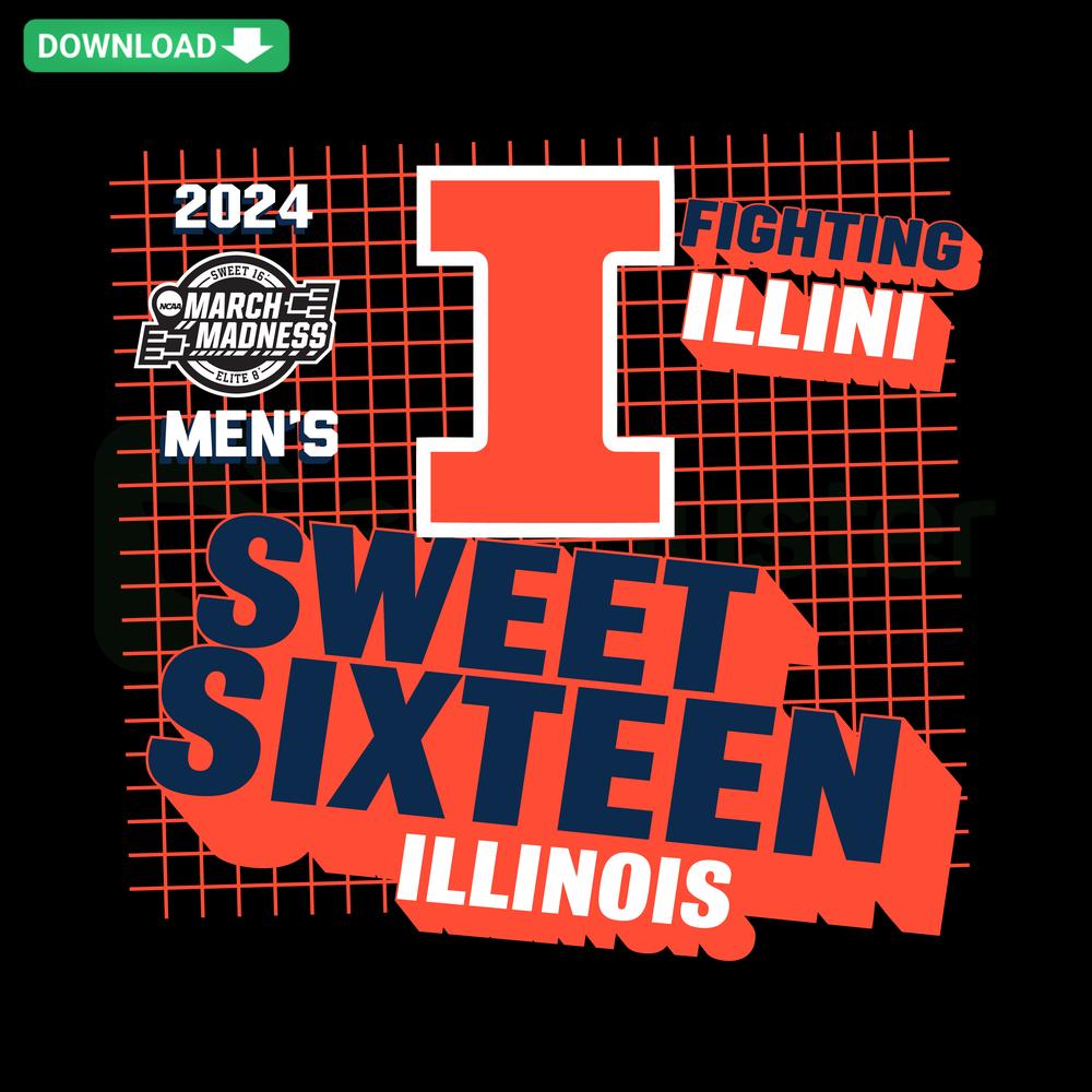Illinois Fighting Illini Basketball Sweet Sixteen SVG featuring bold premium graphics, perfect for fans and crafting projects.