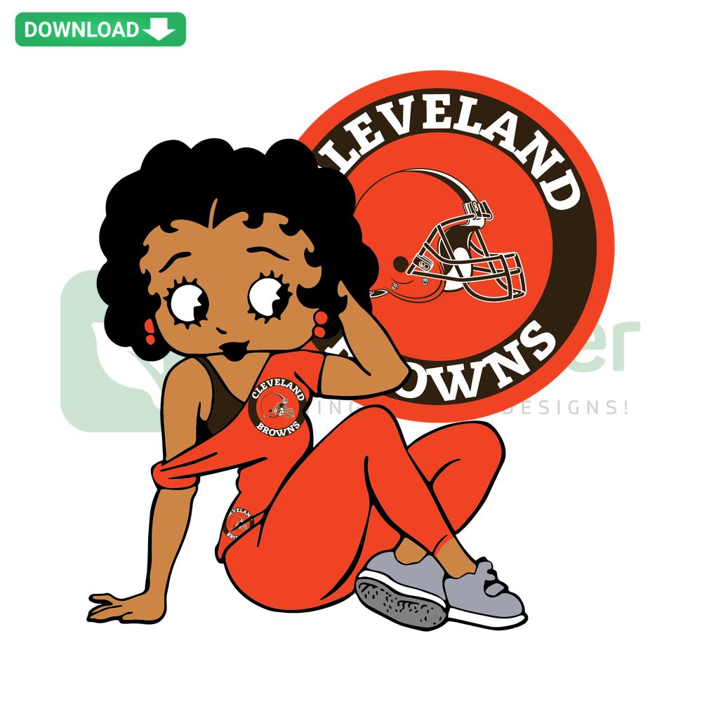 Cleveland Browns Betty Boop SVG for Cricut; high-resolution digital download featuring Betty Boop in team colors and logo.
