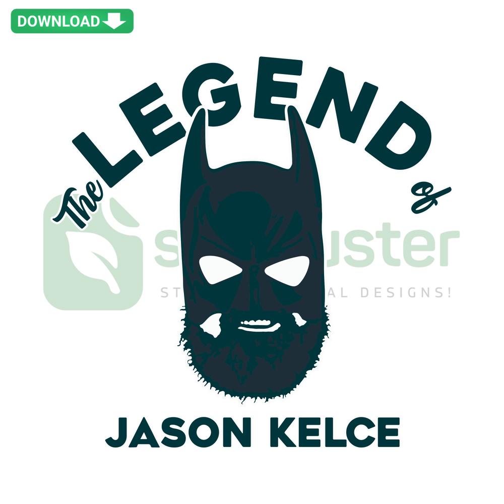 Batman mask SVG inspired by Jason Kelce, perfect for Cricut projects. Digital download, unique superhero-themed design.