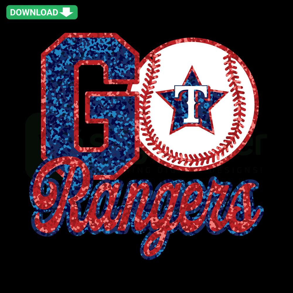 Go Rangers Baseball SVG Design, Cricut Digital Download, Include Baseball Graphics, Sports Theme, Perfect for DIY Craft Projects
