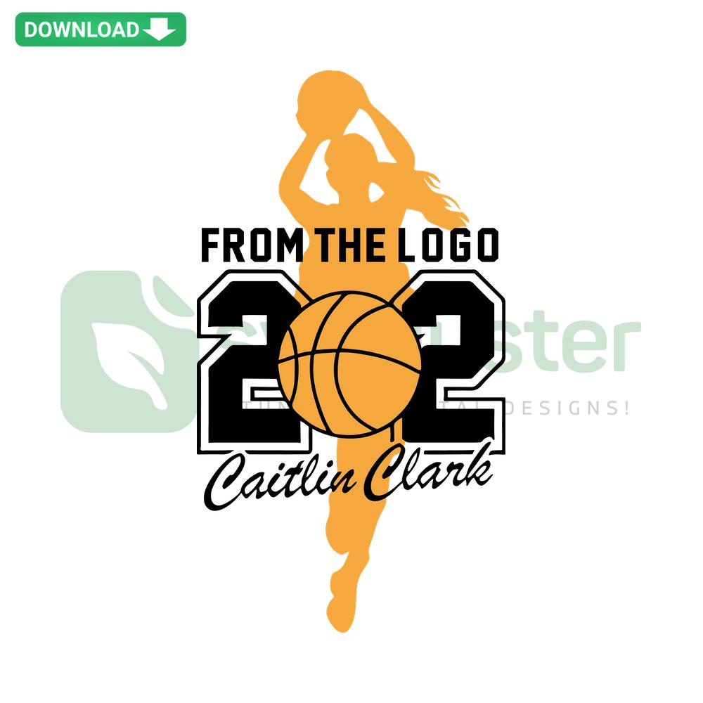 Basketball Caitlin Clark SVG Cut File: Dynamic sports logo design of player Caitlin Clark dribbling, perfect for crafting enthusiasts.