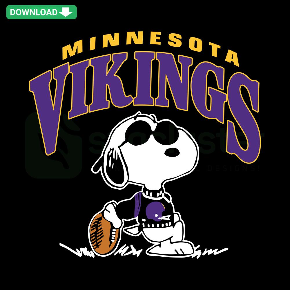 Snoopy Football Minnesota Vikings SVG Design, Vintage SVG File, Creative Design Resources, Sports-themed Vintage SVG