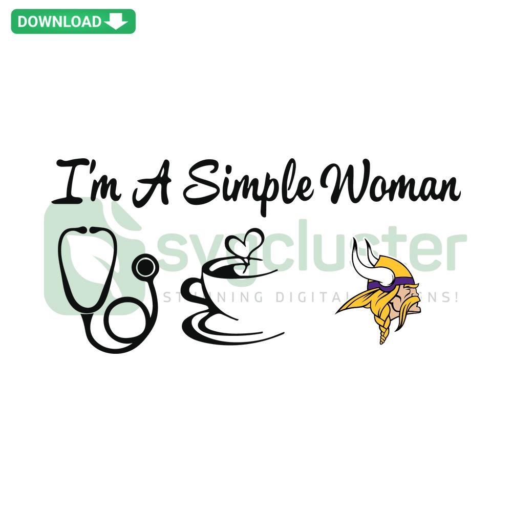 Simple Woman Vikings SVG, Cricut SVG Download, Viking Helmet, Crossed Axes, Norse Design for Cricut Projects.