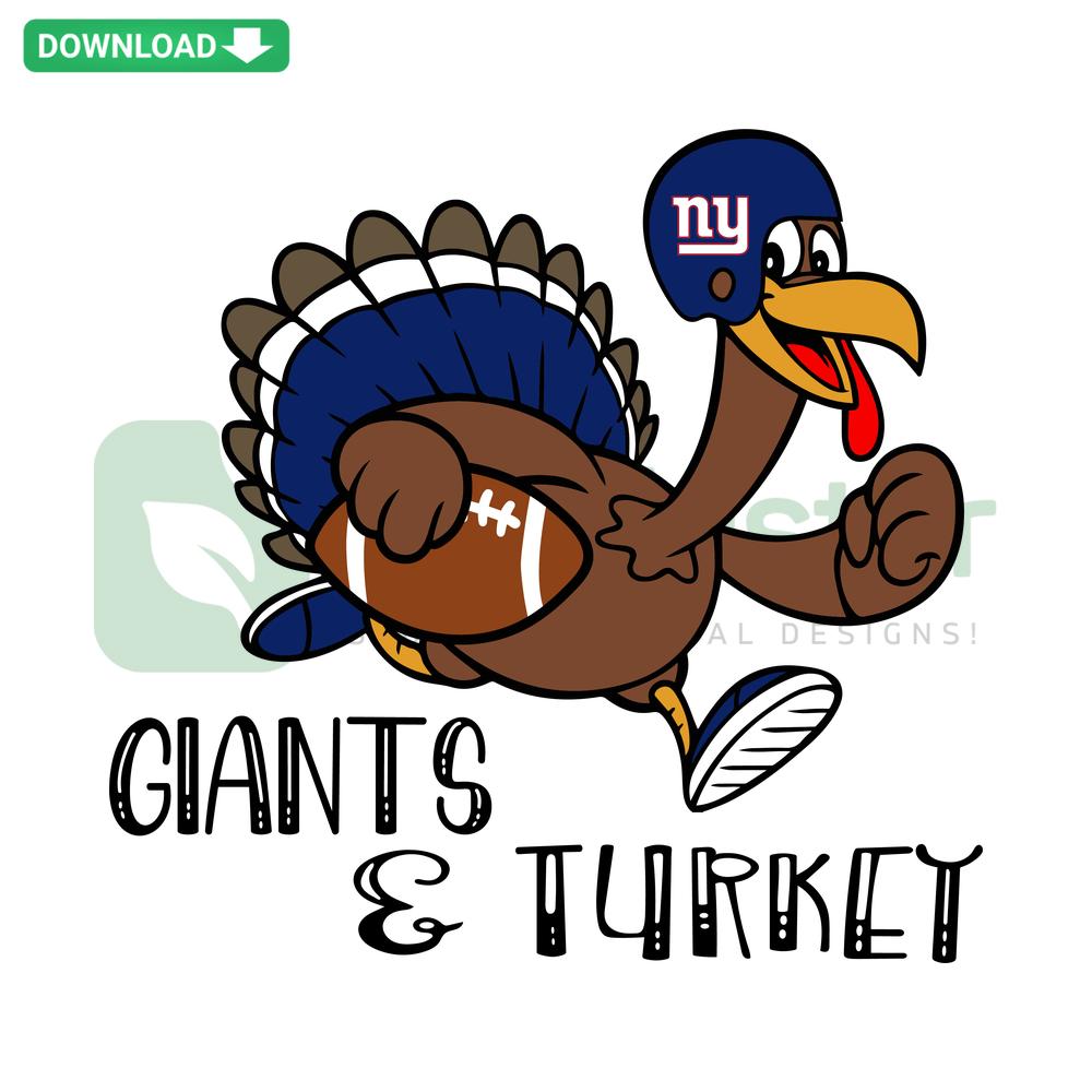 Giants Football Turkey SVG, Custom Digital Download with sports team turkey graphic, perfect for DIY apparel and decor projects.