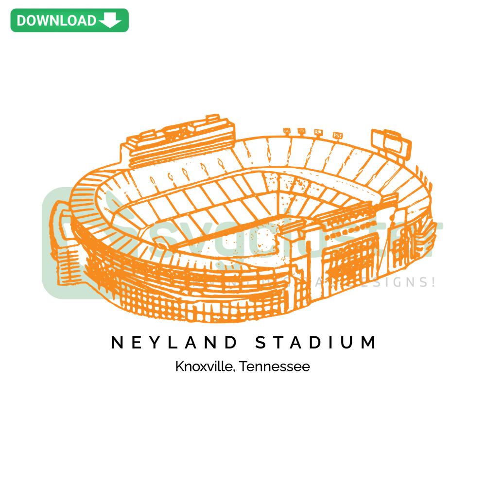 Tennessee Volunteers Neyland Stadium SVG, vibrant orange football design, perfect for fan merch, SVGCluster digital asset