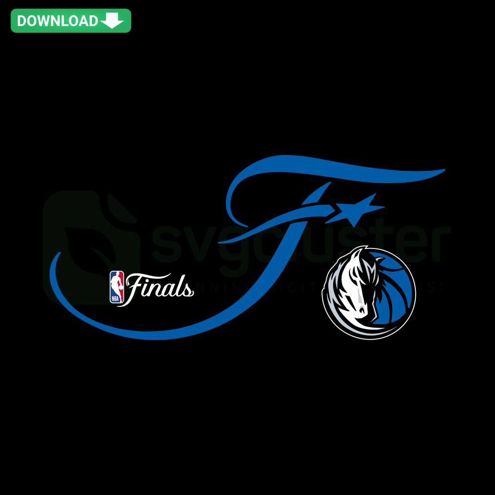 Dallas Mavericks NBA 2024 Finals SVG design, digital download by SVGCluster, featuring team logo and championship graphics.