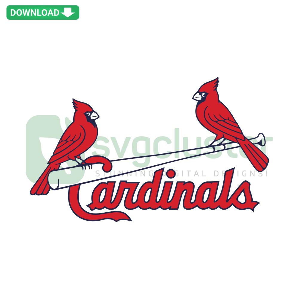 St Louis Cardinals Logo SVG, vector graphic download, MLB team emblem, digital design featuring red cardinal and baseball elements.