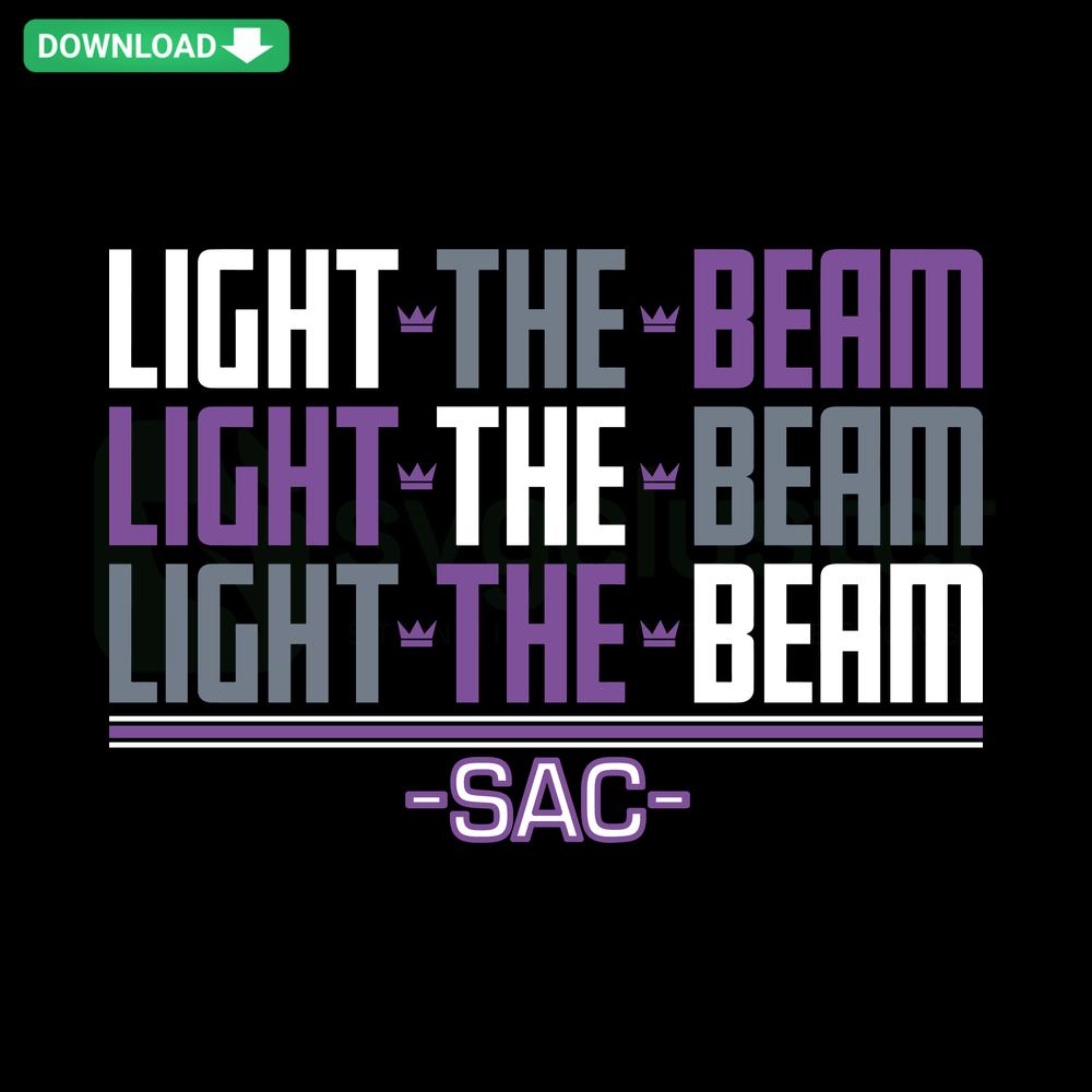 Sacramento Light The Beam NBA SVG, vibrant basketball wall art download, perfect for sports fans and decor enthusiasts.