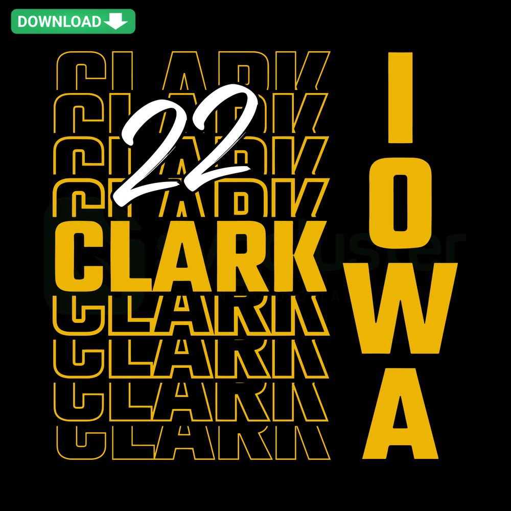 Clark Repeat 22 Iowa Basketball SVG - NCAA Player Design for Scrapbooking, SVG File with Number 22 and Player Name