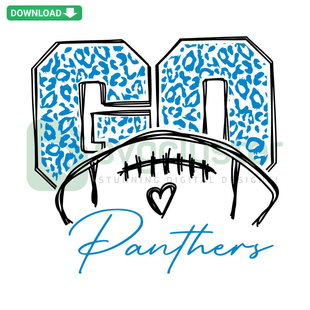 Leopard print Go Panthers SVG for wall art, featuring bold football-themed text with a dynamic sports-inspired design.