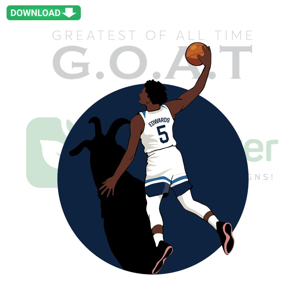 Anthony Edwards Goat Minnesota Timberwolves SVG, featuring unique design elements, perfect for sports fans and SVG craft projects.