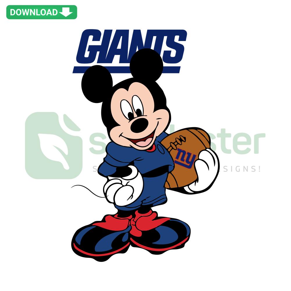 New York Giants Mickey Mouse NFL SVG, Unique Team Logo Design, Digital Download, Sports Art Illustration, SVG for Cricut
