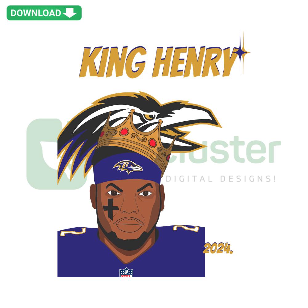 Ravens Football King Henry Baltimore NFL SVG, Digital Download Design, Ravens Football Design, NFL SVG Files for Cricut