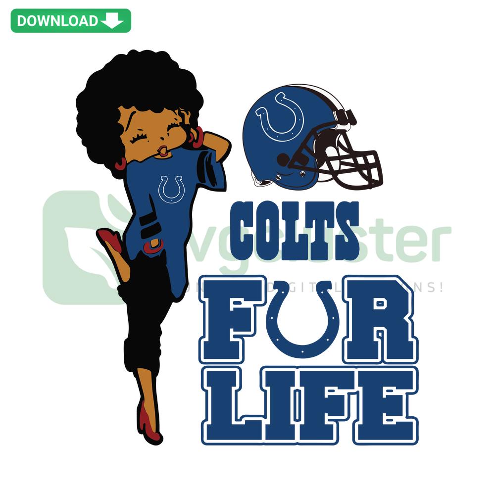 Indianapolis Colts For Life SVG, sports logo design, blue horseshoe, Cricut Silhouette compatible, fan merchandise digital download.