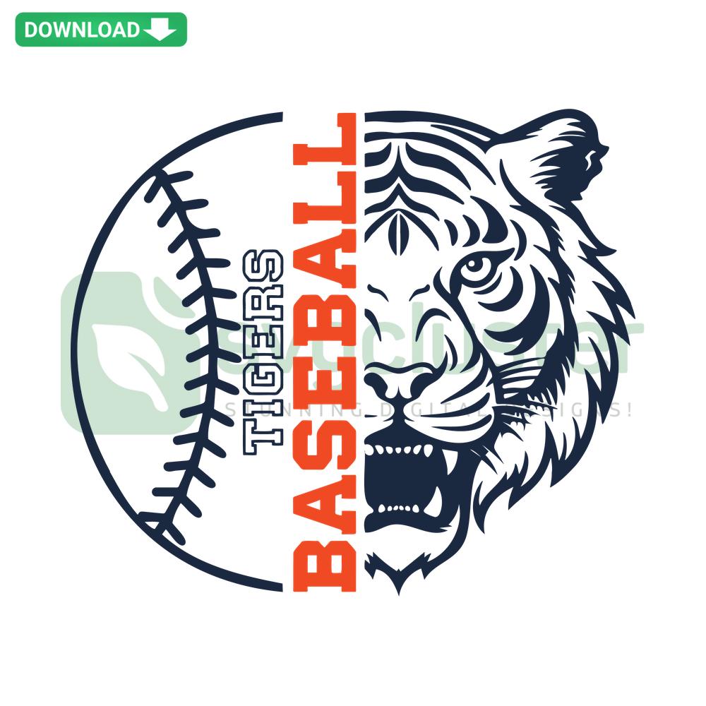 Detroit Tigers Vintage MLB SVG Design, Card Template Download; Classic Baseball Team Emblem, Sports Digital Art File
