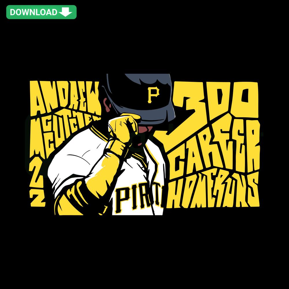 Andrew McCutchen 300 Career Home Run PNG, Pittsburgh Pirates SVG, High-Resolution Baseball Art, Sports Vector Graphic