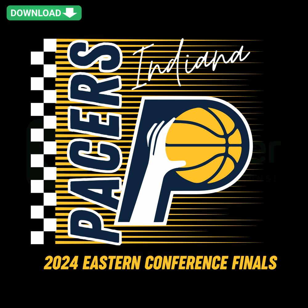 Indiana Pacers 2024 Eastern Conference Finals SVG, perfect for scrapbooking SVG designs, featuring team logo and championship graphics.