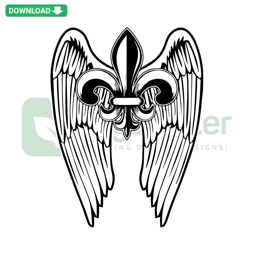 Saints Eagle Wings SVG Download: Stylish clipart perfect for scrapbooking & crafting projects, featuring intricate eagle wing designs.