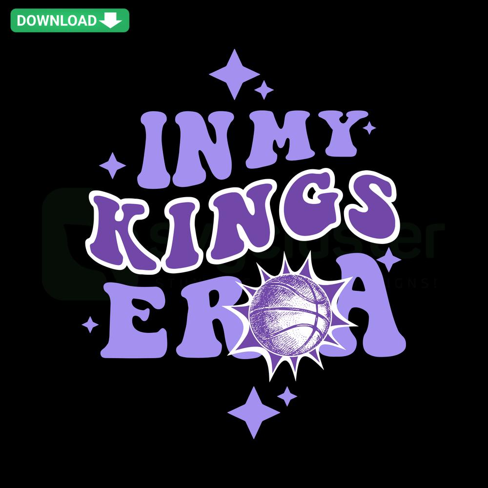 Kings Era NBA Team Basketball SVG Digital Download - Perfect for Card Templates with Vintage Basketball Design