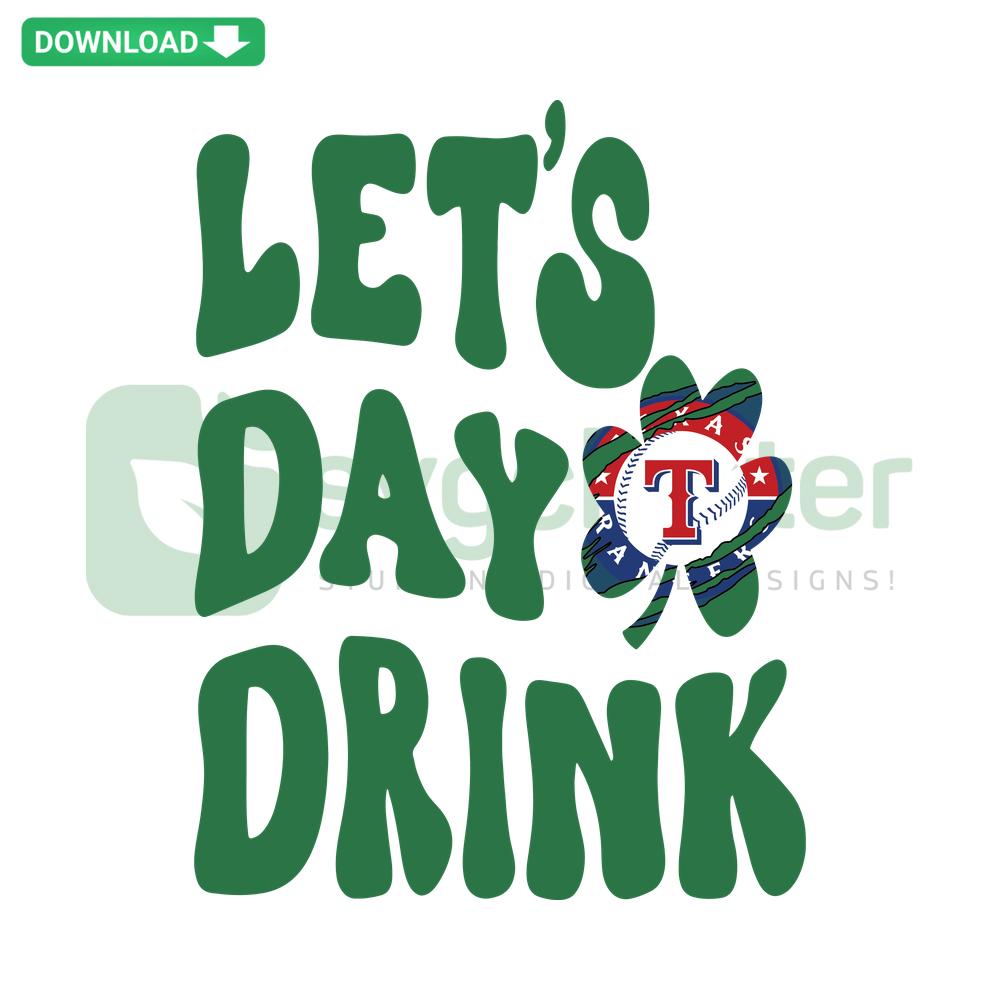 Lets Day Drink Texas Rangers Claw SVG, St Patrick Day Cut Files, green-themed, festive design, perfect for crafting projects.