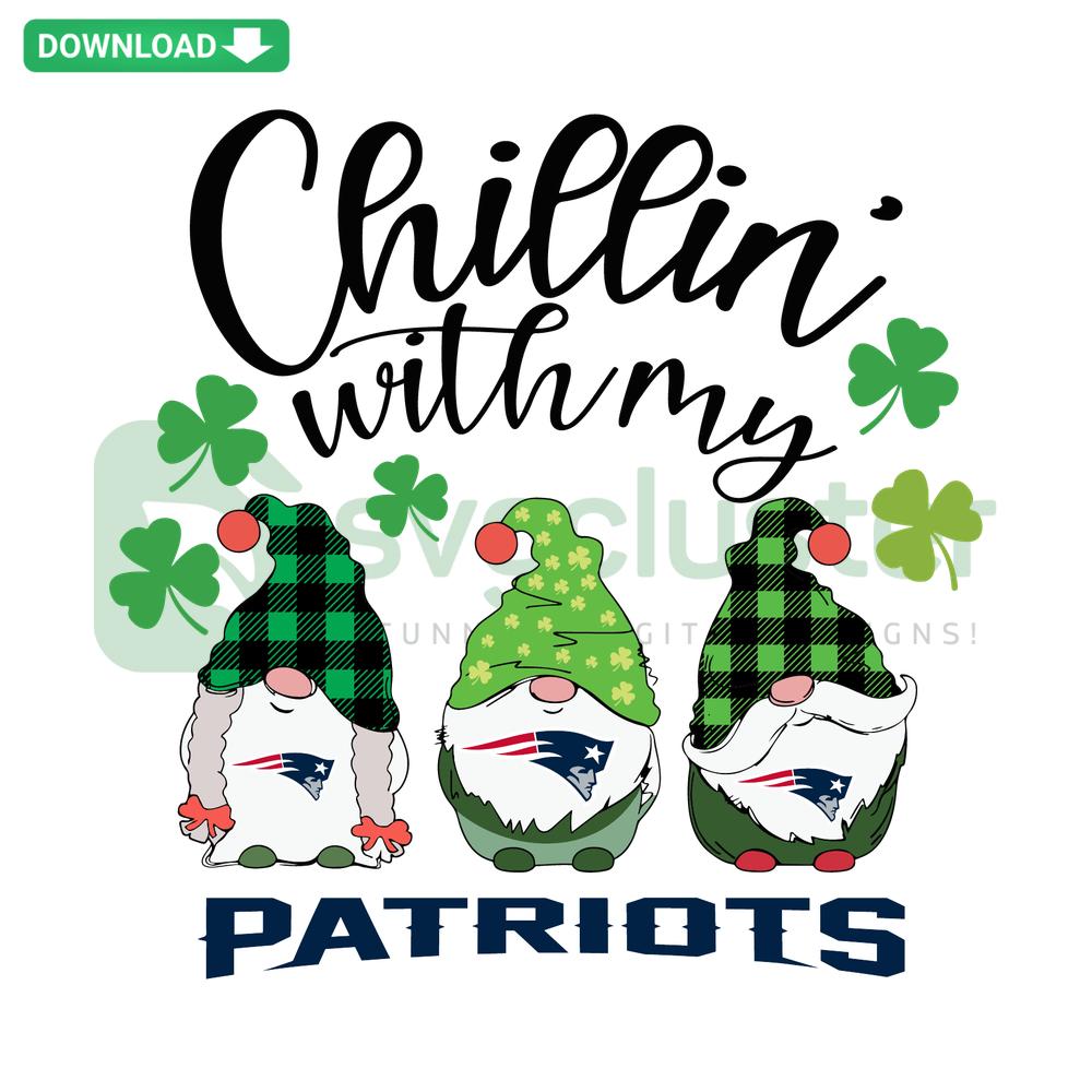 Patriots SVG Design: Chillin With My Patriots text with football theme, perfect for DIY crafts, digital download, fan apparel.