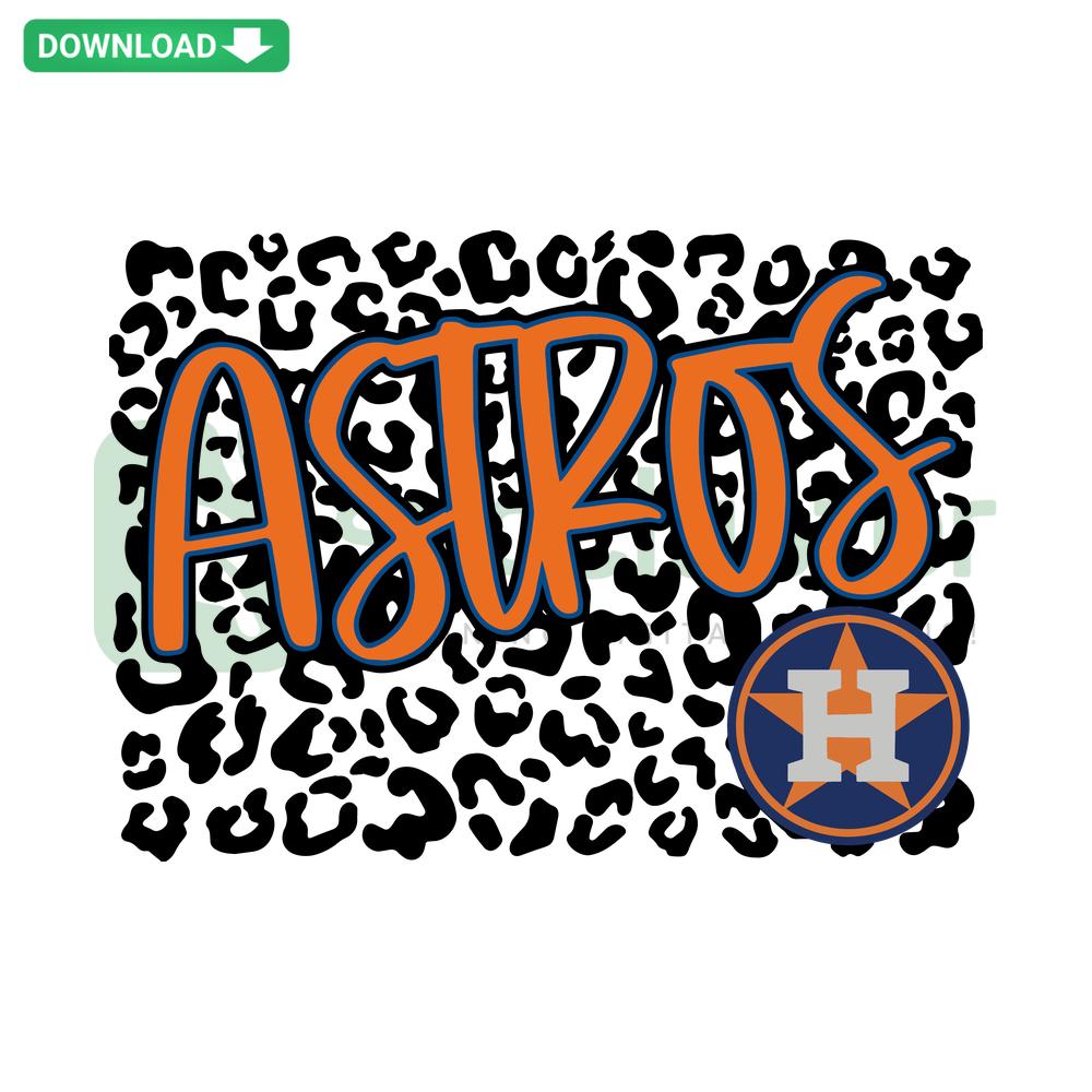 Houston Astros Leopard Logo SVG, Cricut Ready: Leopard print, Houston Astros logo, SVG digital download file for Cricut projects.