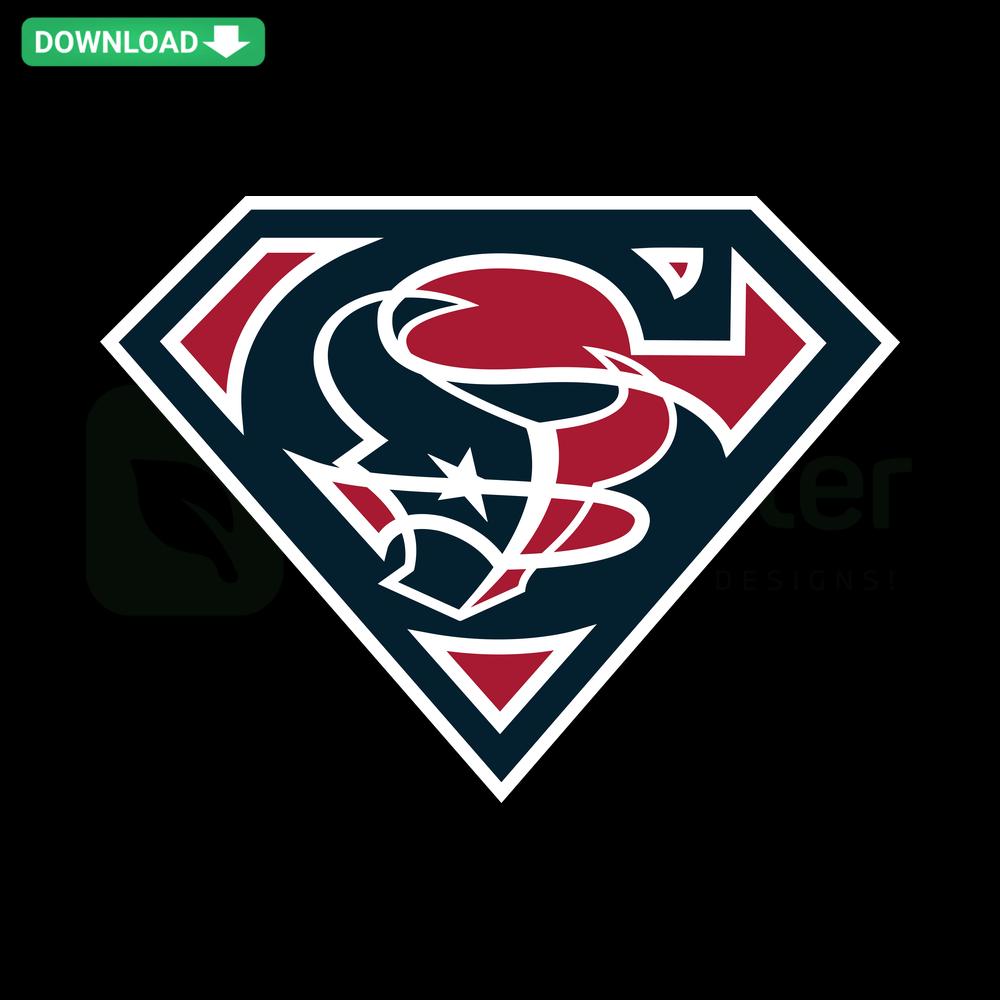 Superman Texans SVG design, high-quality digital download for Cricut. Perfect for crafting with a superhero and Texans theme.