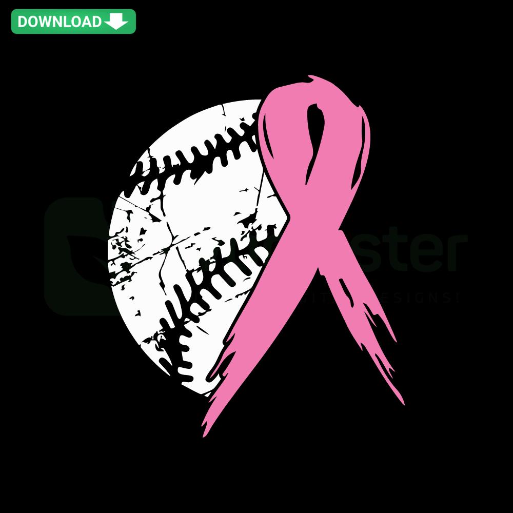 Breast Cancer Awareness Baseball SVG on t-shirt made with Cricut