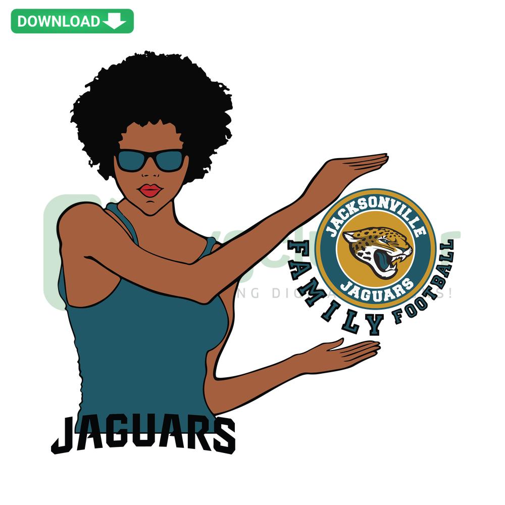 Family Football Jacksonville Jaguars SVG, Instant Download; Creative vector design featuring Jaguars logo and family football elements.