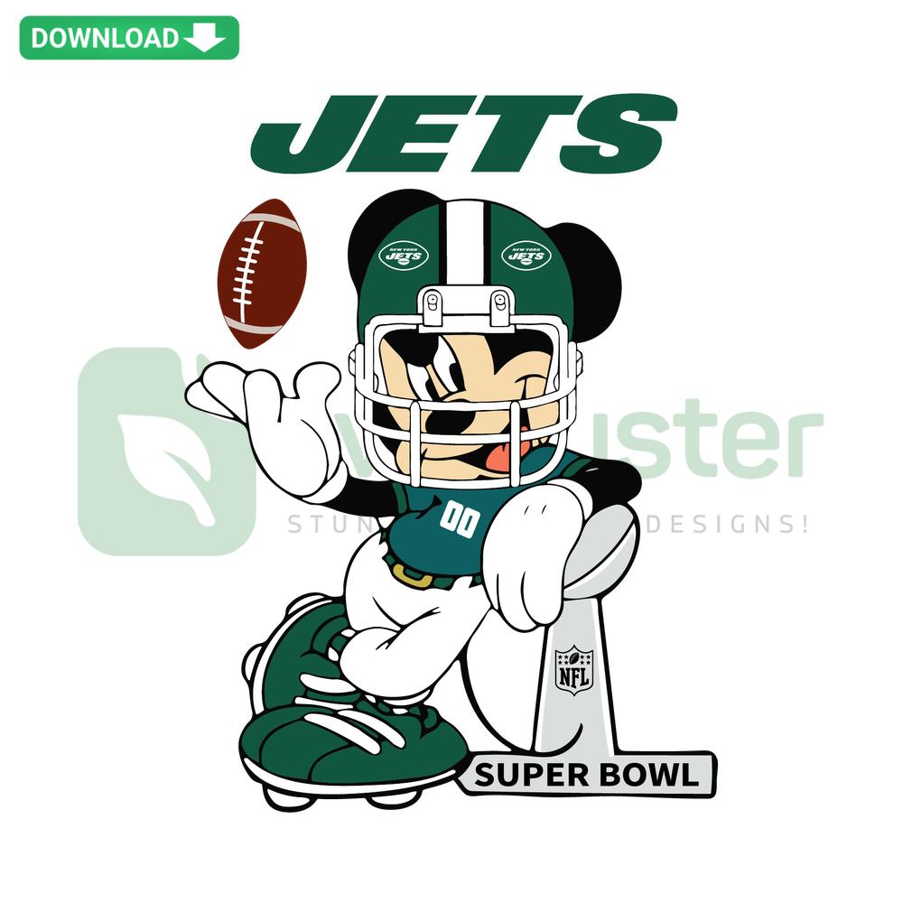 Mickey Mouse New York Jets SVG design, digital download, printable craft, licensed NFL character art, instant download SVG.
