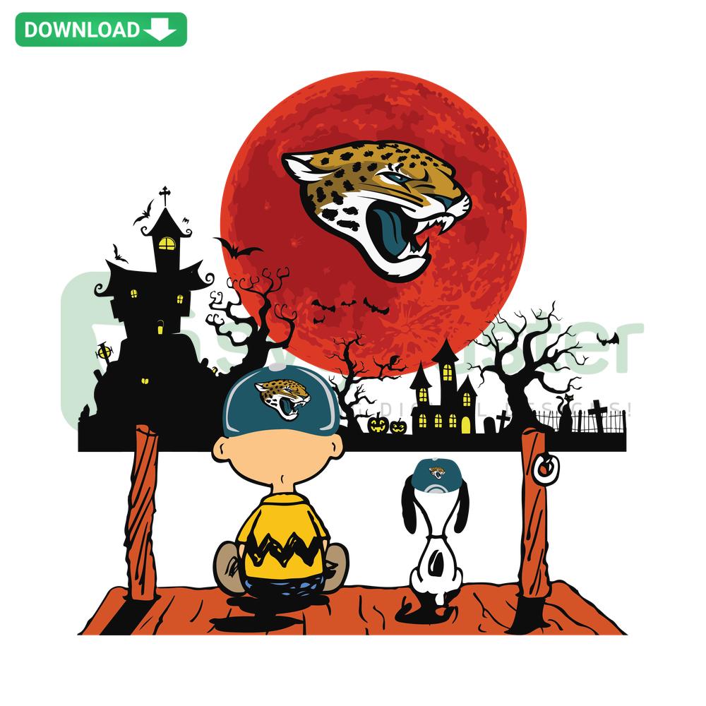 Charlie Brown and Snoopy Jacksonville Jaguars SVG, Editable SVG File, NFL Cartoon Design, Peanuts Characters, Sports Fan Art