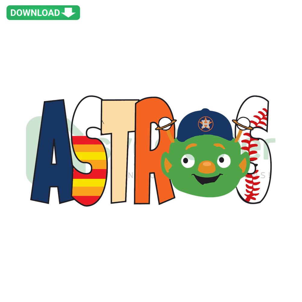 Houston Astros Orbit SVG Digital Download: Cute mascot design for scrapbooking; vibrant baseball-themed DIY craft SVG files.