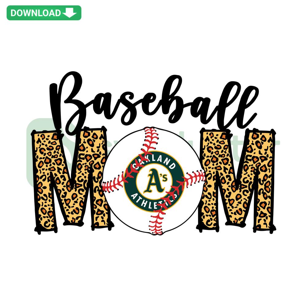 Oakland Athletics Baseball Mom SVG design featuring team colors, perfect for crafting and vinyl projects, ideal for Athletics fans.