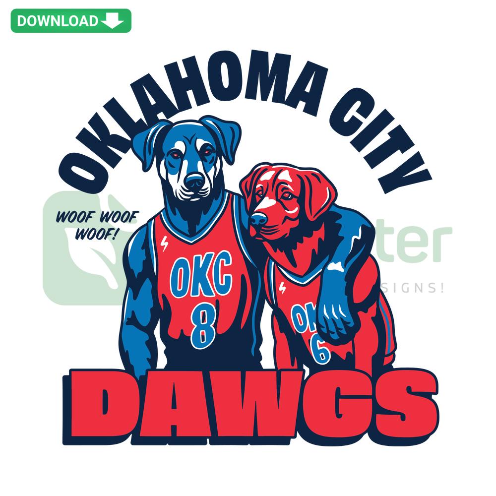 Oklahoma City Dawgs Basketball SVG, vibrant design for crafting, digital download, sports team logo, SVG art for DIY projects.