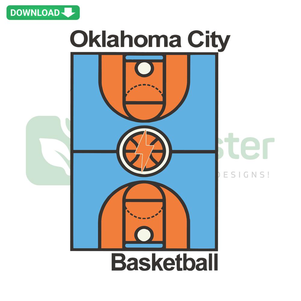 Oklahoma City Thunder NBA SVG design for digital download featuring team logo, suitable for T-shirts and crafts.