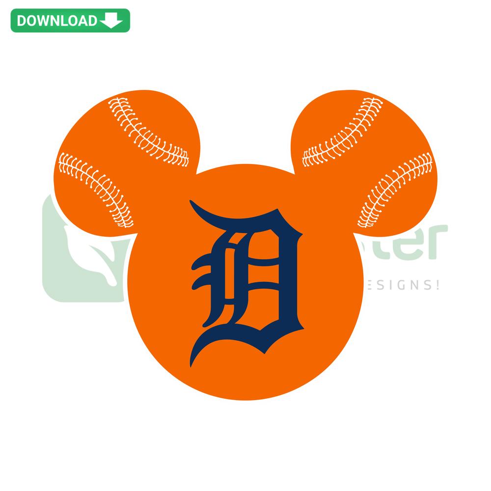 Detroit Tigers Mickey Mouse SVG, Disney design featuring Mickey as a baseball player, instant download, perfect for crafting.